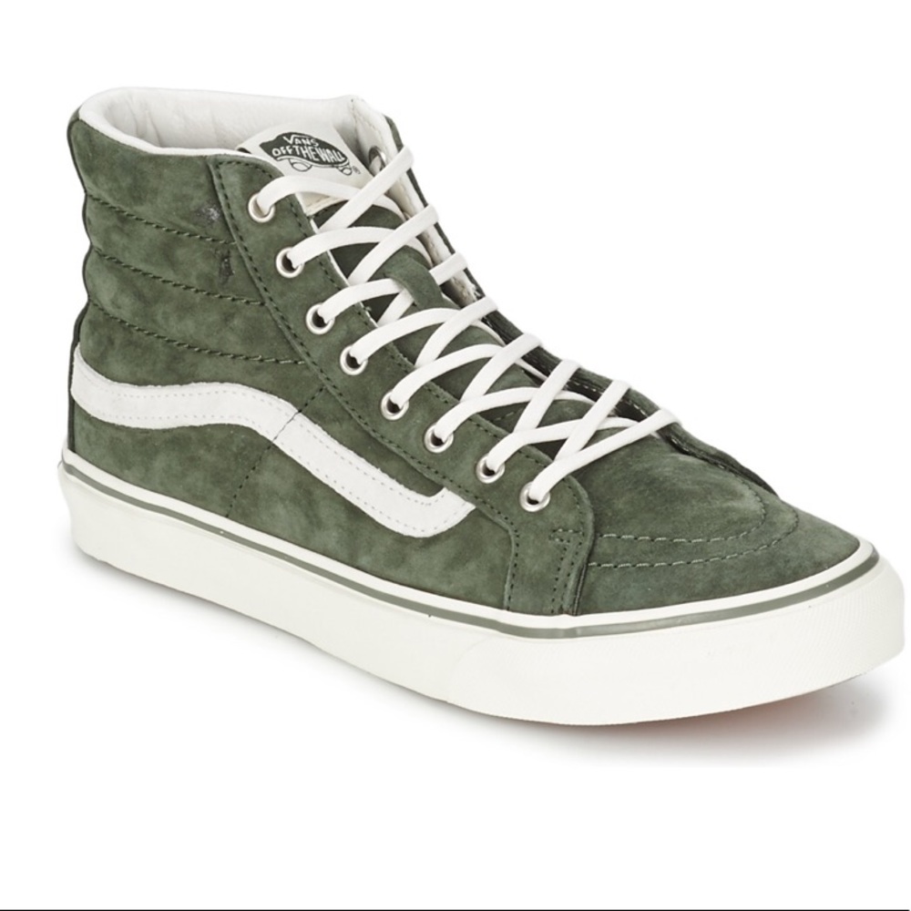 Vans Sk8 hi slim high tops Olive Khaki size 7